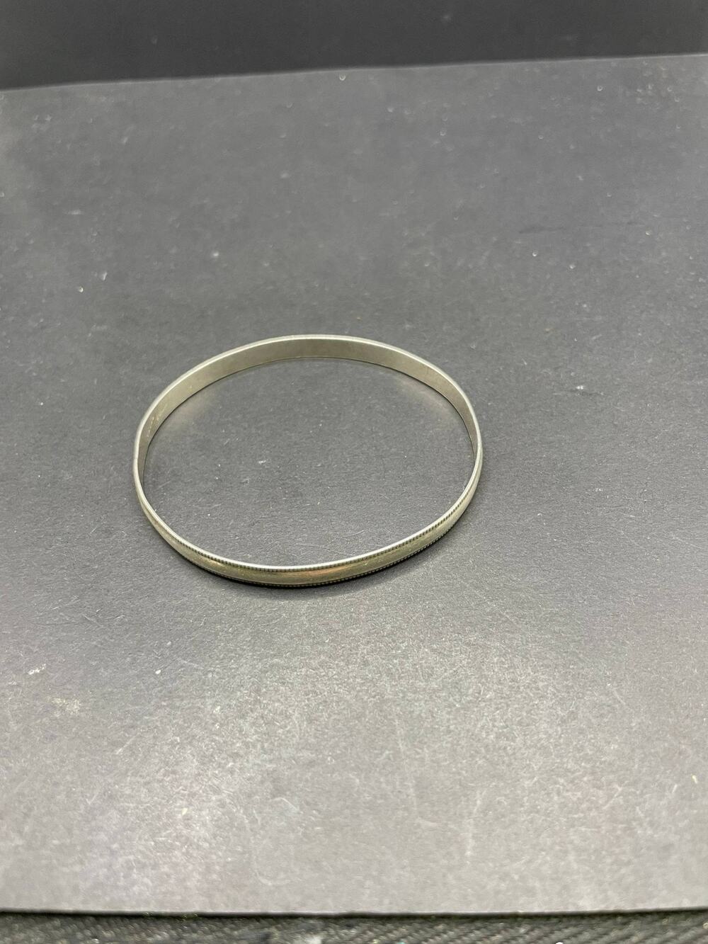 Scara Sterling Silver 925 Bangle Bracelet Vintage Thin Milled Edge Stacking